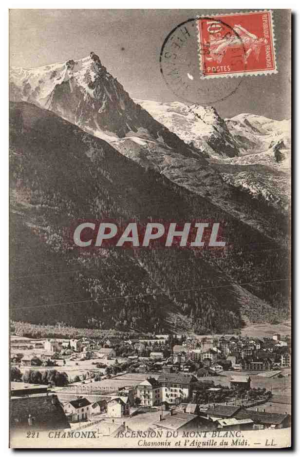 CPA Chamonix Ascension du Mont Blanc Chamonix et l aiguille du Midi