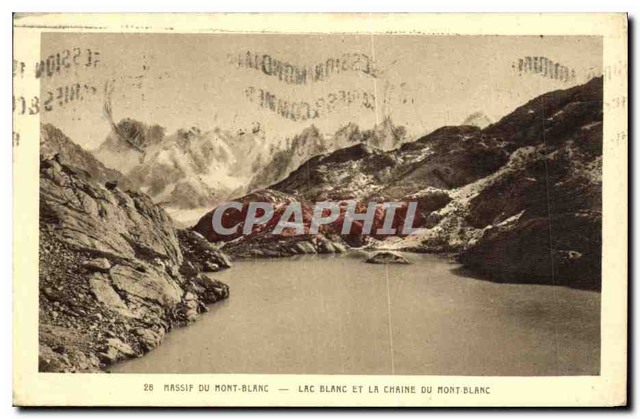 Massif du Mont-Blanc — Lac Blanc et la Chaîne du Mont-Blanc — Éditions des Galeries, Alpes, Chamonix