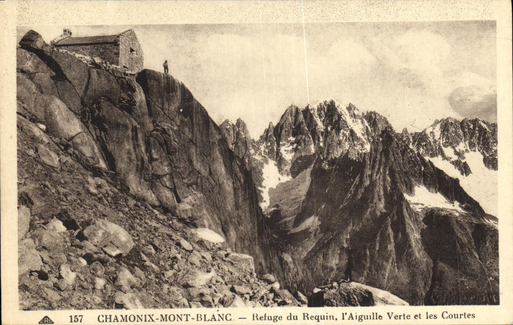 CPA Chamonix Mont Blanc Refuge du Requin l Aiguille verte et les courtes