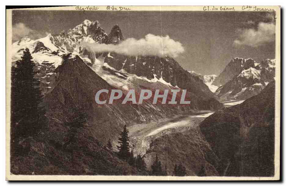 CPA Chamonix Mont Blanc Mer de glace vue de le la Flegere 