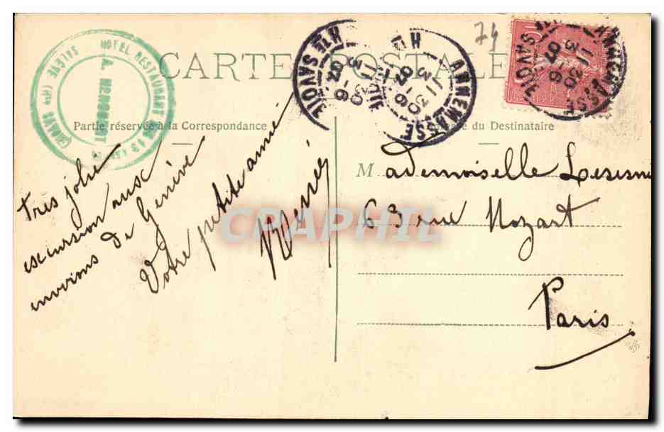 CPA Chamonix Mont Blanc Vue Generale prise du Saleve Hotel des treize arbres  — Verso
