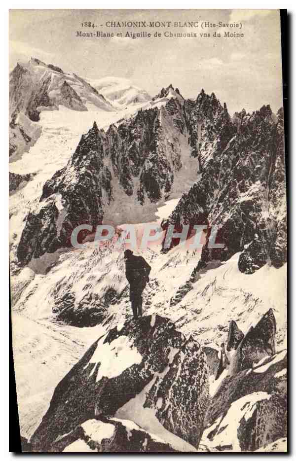 CPA Chamonix Mont Blanc et aiguilled e Chamonix vus du Moine