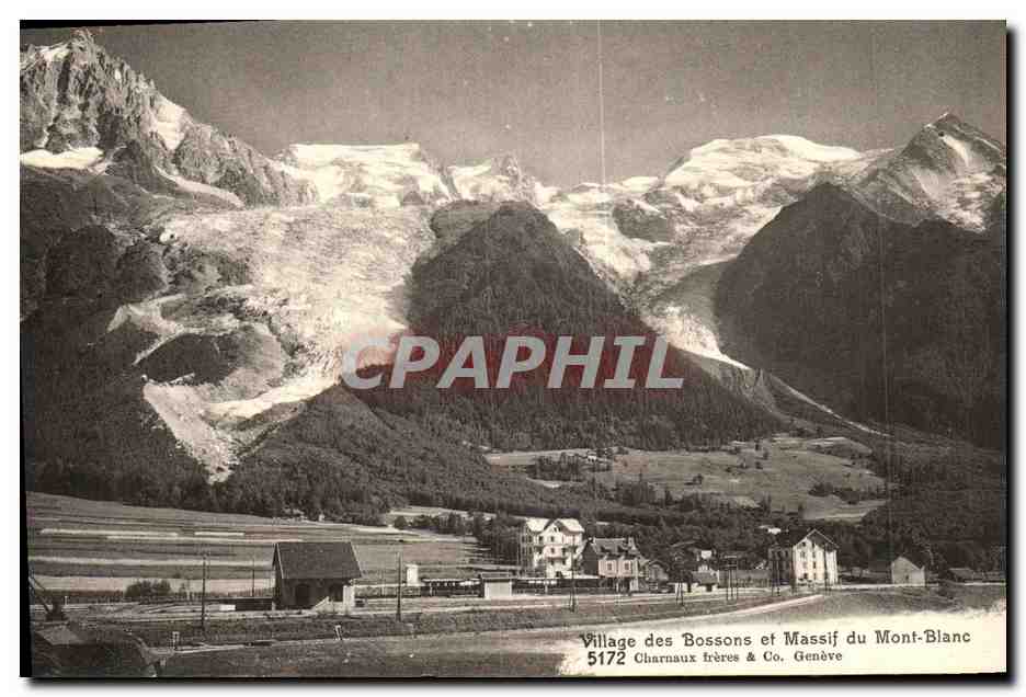 CPA Chamonix Le Mont Blanc Village des Bossons