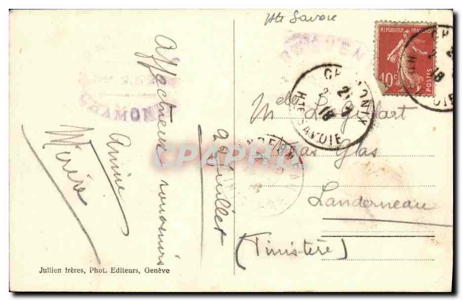 CPA Sommot du Bre — Verso
