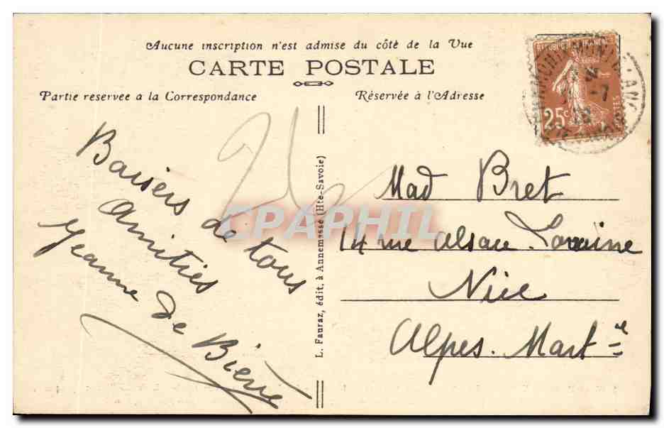 CPA Chamonix Mont Blanc Les Grandes Jorasses Aiguille de Rochefort — Verso