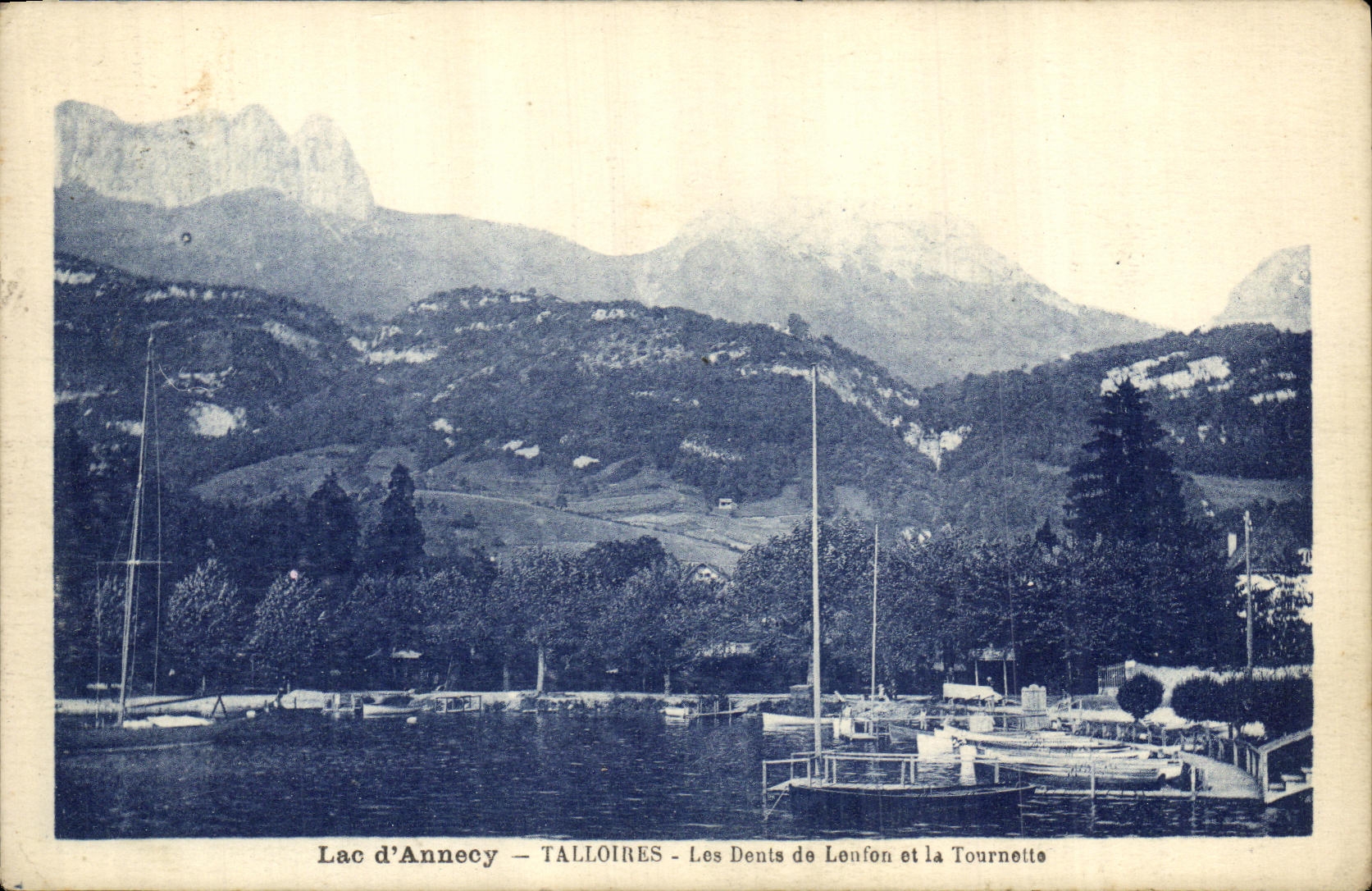 Lac d'Annecy — Talloires — Les Dents de Loufon et la Tournette — Éditeur Curt, n° 1008