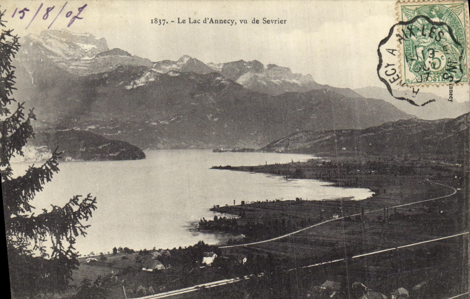 Le Lac d'Annecy, vu de Sevrier — 1837 — éditeur anonyme