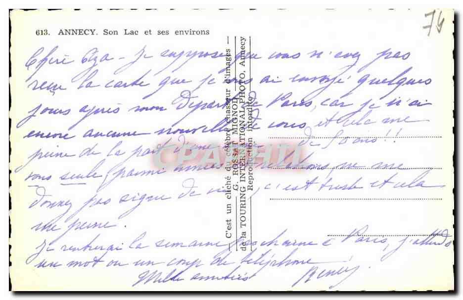 Annecy. Son Lac et ses environs — Reproduction intégrale — G. ROSSET & MONOCHROME TOURING INTERNATIONAL PHOTO — Reverso