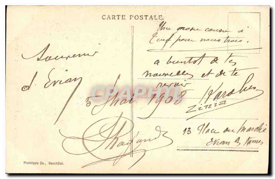CPA Lac Annecy Evian les Bains Etablissement Thermal — Verso