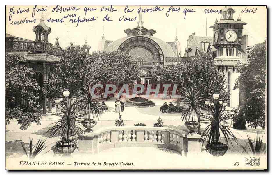 ÉVIAN-LES-BAINS — Terrasse de la Buvette Cachat — Collection de la Source Cachat, n°80