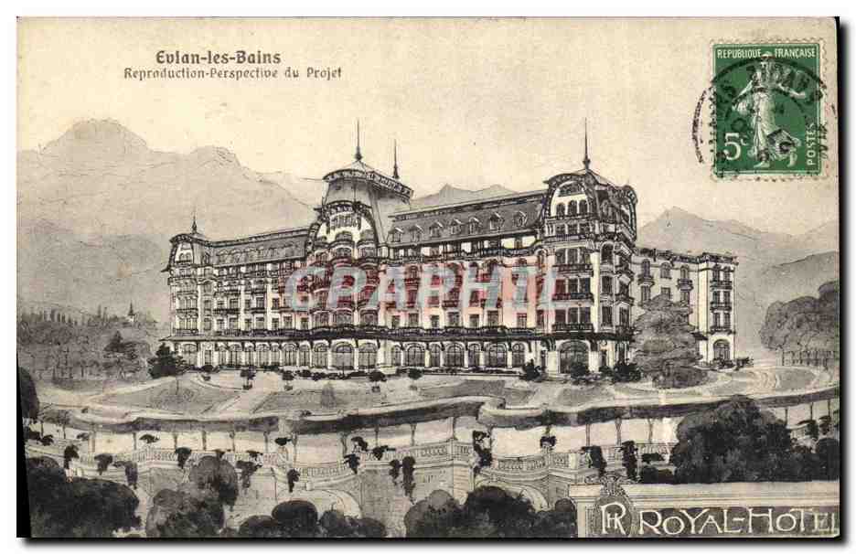 CPA Evian les Bains Reproduction Perspection du Projet
