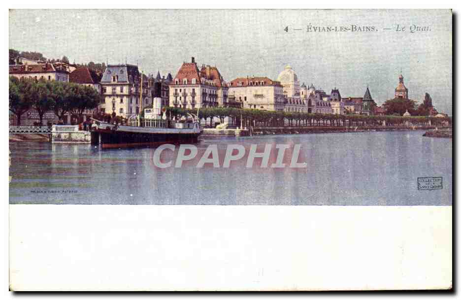 CPA Evian les Bains Le Quai Bateau