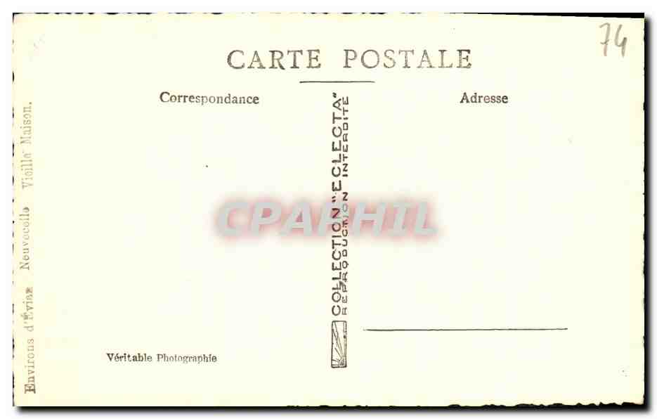 CPA Environs d Evian les Bains Neuvecelle Vieille maison — Rückseite