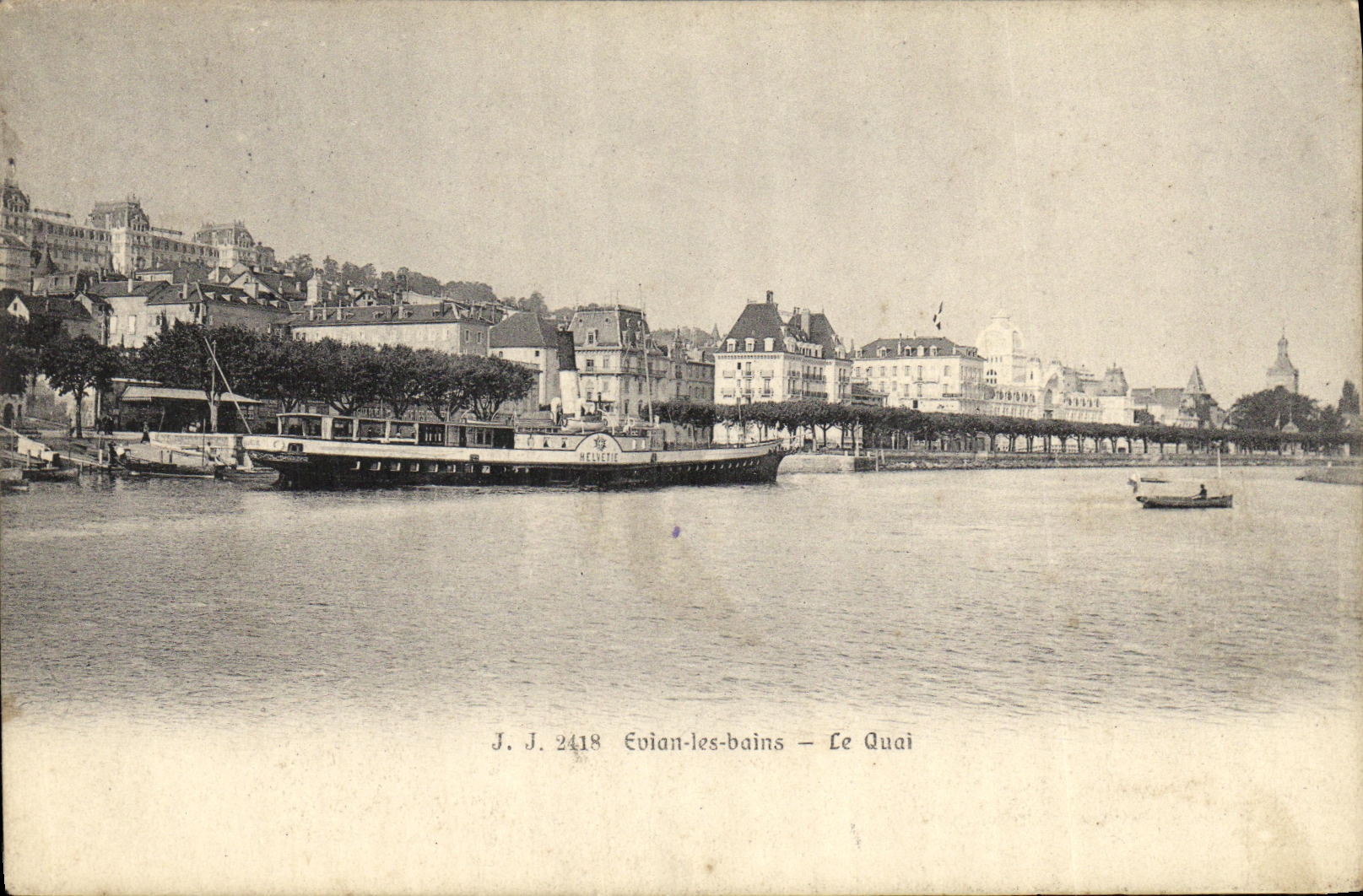 CPA Evian les Bains Le Quai Bateau