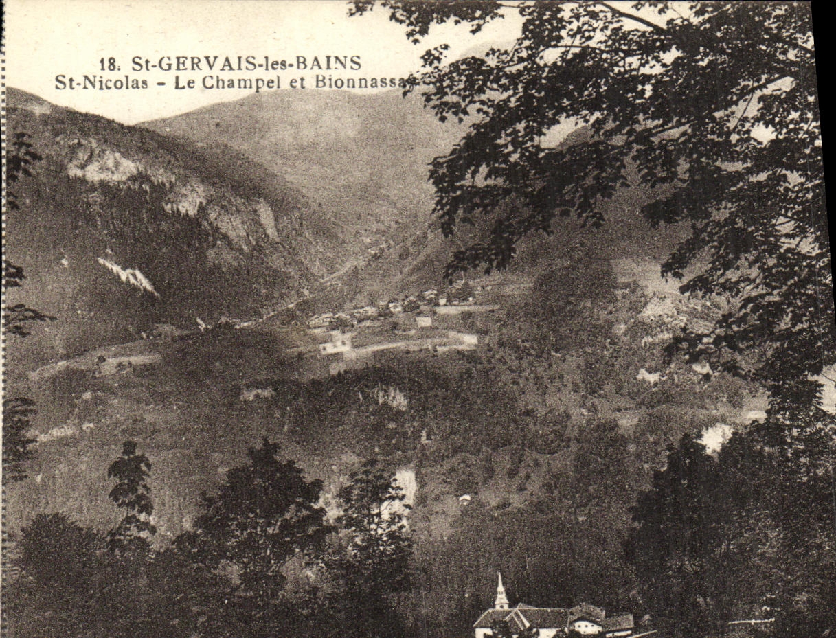 St-Gervais-les-Bains — Vista del paese e del paesaggio montuoso — editore sconosciuto, n. 18