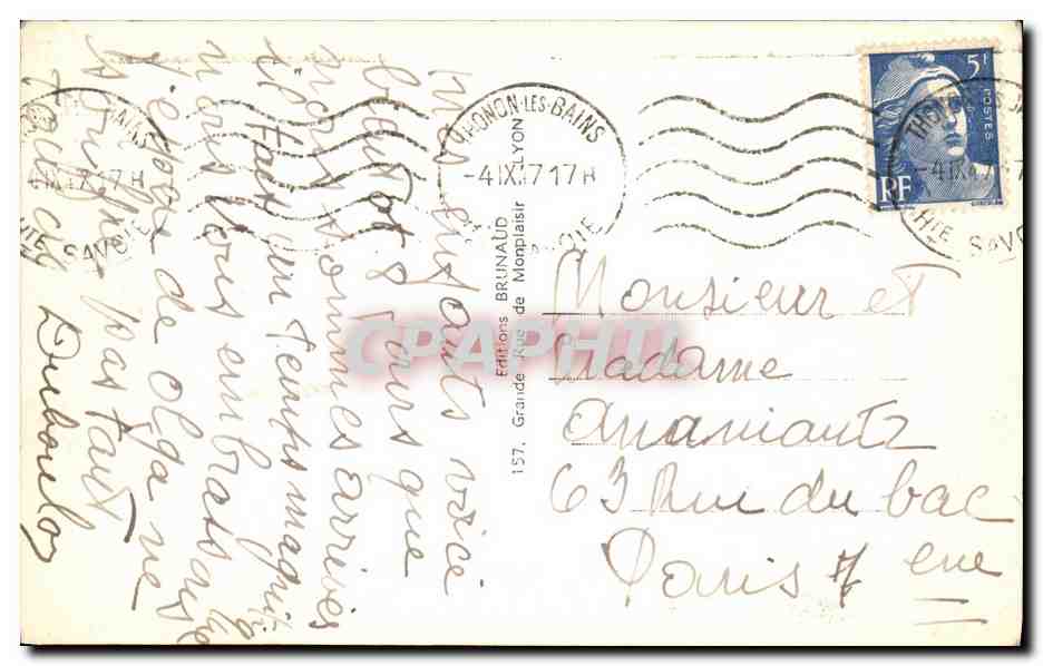 Thonon-les-Bains — Le Lac Léman et l'Hôtel du Parc — Éditions Brinlaurd — Rückseite