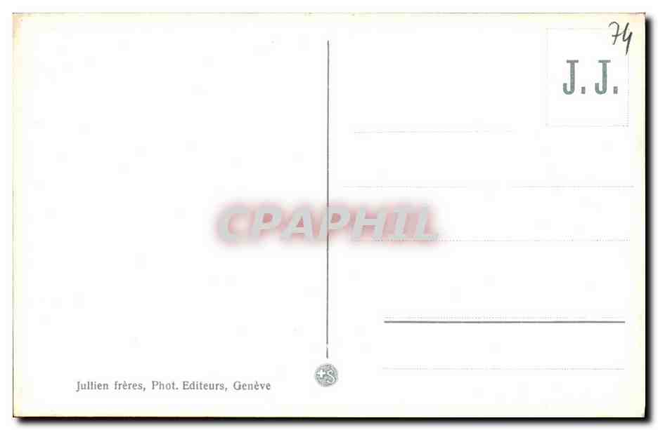 Glacier des Fourchens — Hospice du Grand St. Bernard et le Pain de Sucre — J.J. 8931 — Verso