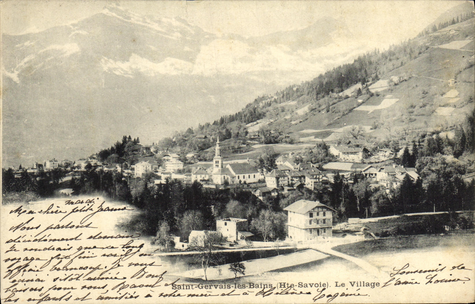 Cartolina d'epoca Saint Gervais les Bains Il villaggio