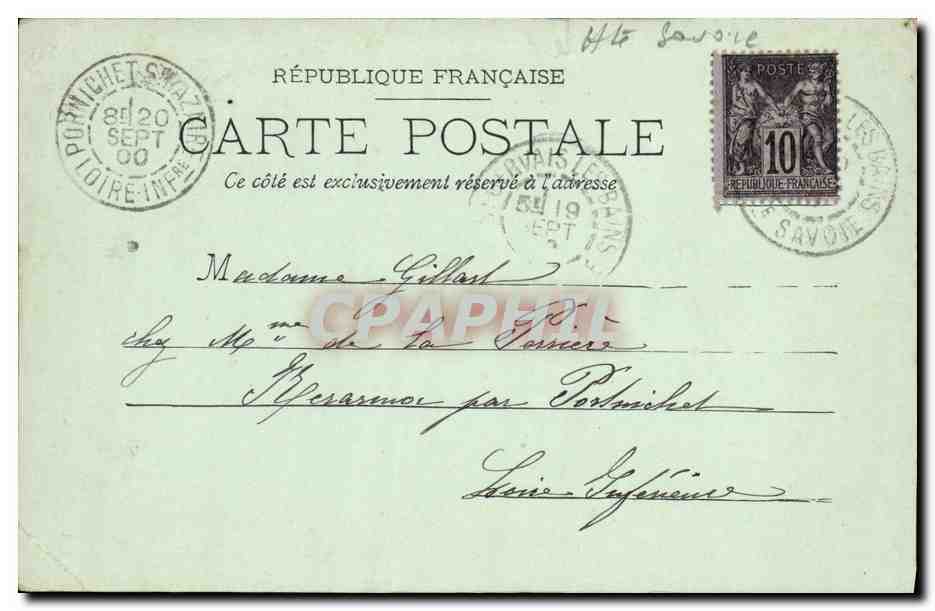 Cartolina d'epoca Saint Gervais les Bains Il villaggio — Verso