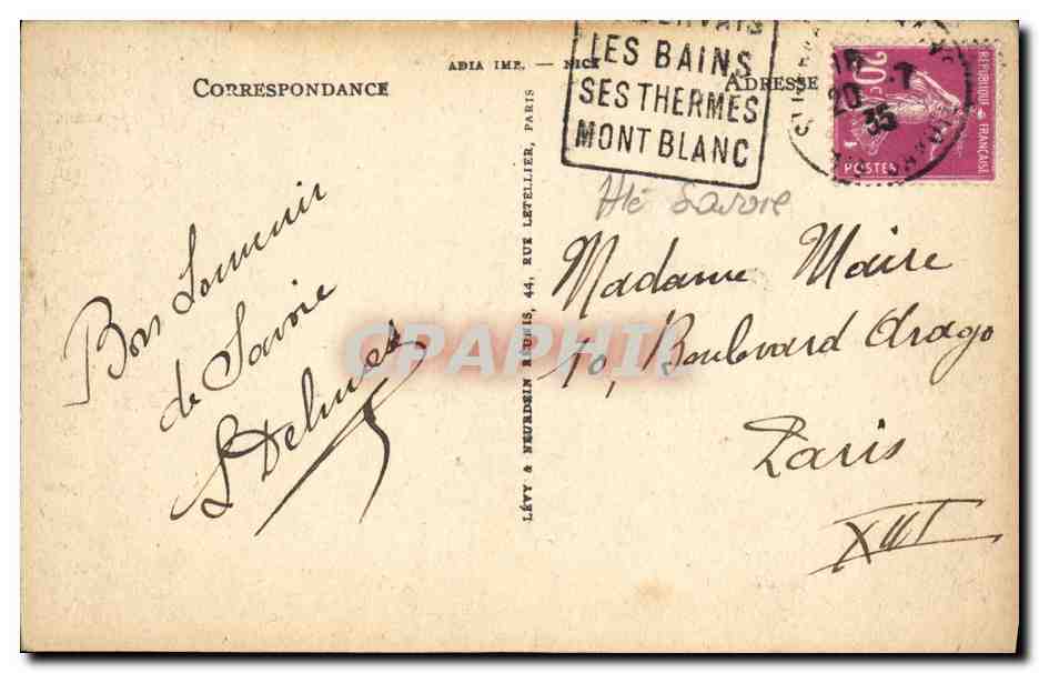 Saint-Gervais-les-Bains — Vue Générale et le Col de Voza — LL — Reverso