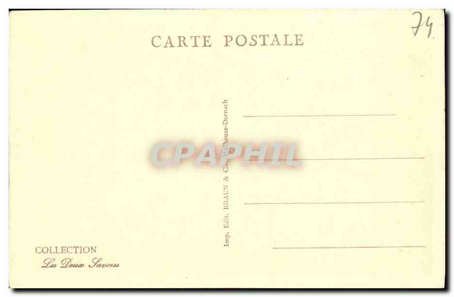 Tunnel de Tête Noire — entre Vallorcine et Trient — éditeur Braun & Cie, n° 12179 — Verso