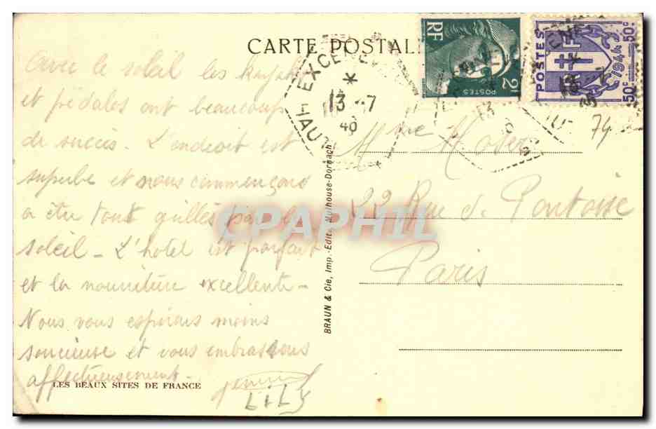 CPA La Plage Et Les Montages Du Chablais Excenevex — Achterkant