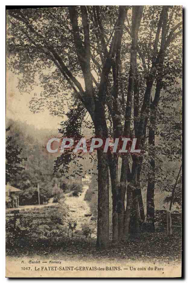 Fayet-Saint-Gervais-les-Bains — Un coin du Parc — A. Gardet — Annecy, n° 1047
