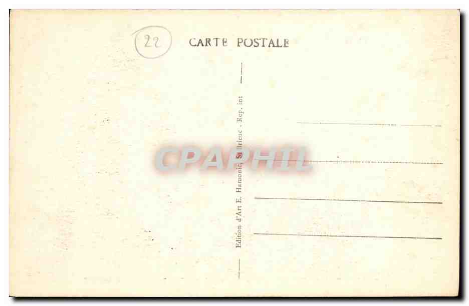 PLOUGRESCANT — Les curieux Rochers de Portz Caff — Édition E. Harmonic - St-Briouic — Verso