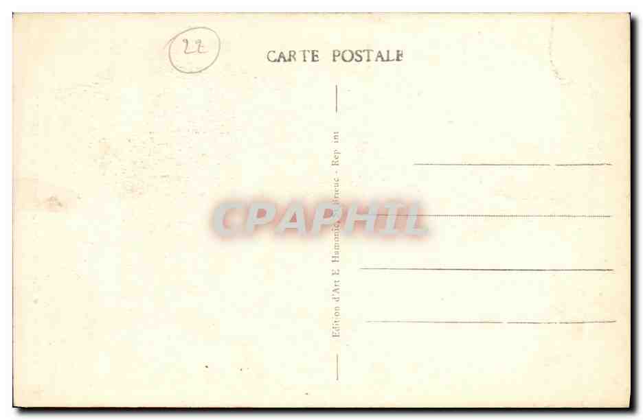 Le Menhir de la Grève à Plougrescant — Éditeur E. Hamonie, n° 5725 — Verso
