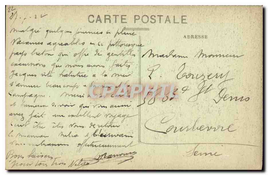 CPA Les Bords de l Arguenon Ruines du Chateau du Guildo — Rückseite