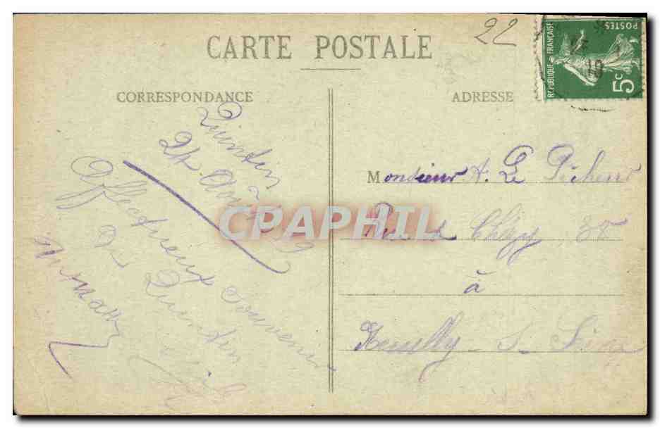 Quintin - Le Maître-autel et le Cloître de l'Église paroissiale — Éditeur E. Hénonque, n° 4666 — Reverso