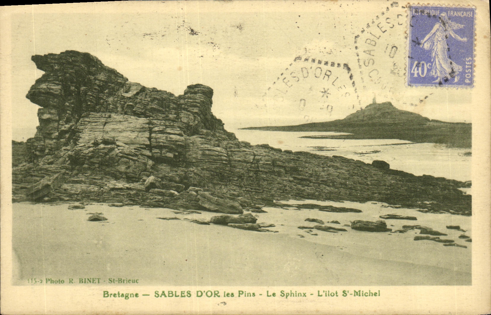 Sables d'Or les Pins — Le Sphinx — L'îlot Saint-Michel — Photo R. BINET - St-Brieuc