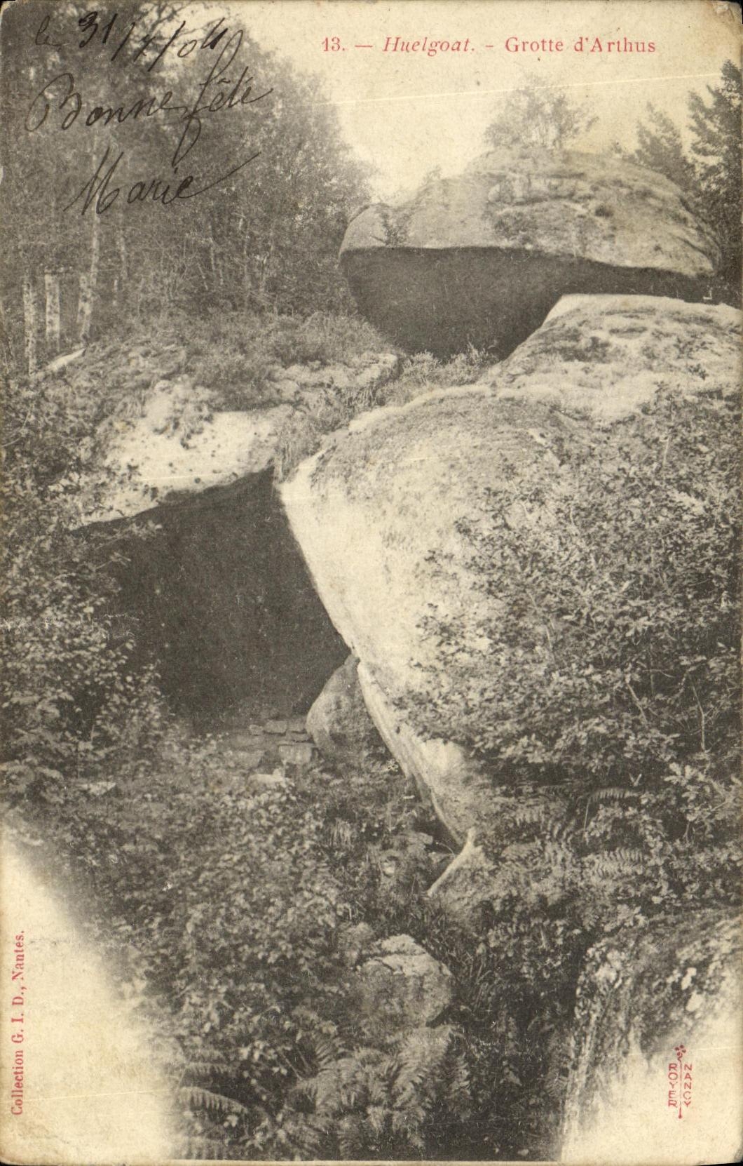 CPA Huelgoat Grotte d Arthus