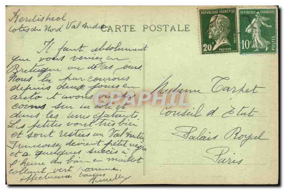 CPA Chapelle Saint Herbot pres Huelgoat Le porche de l ossuaire — Rückseite