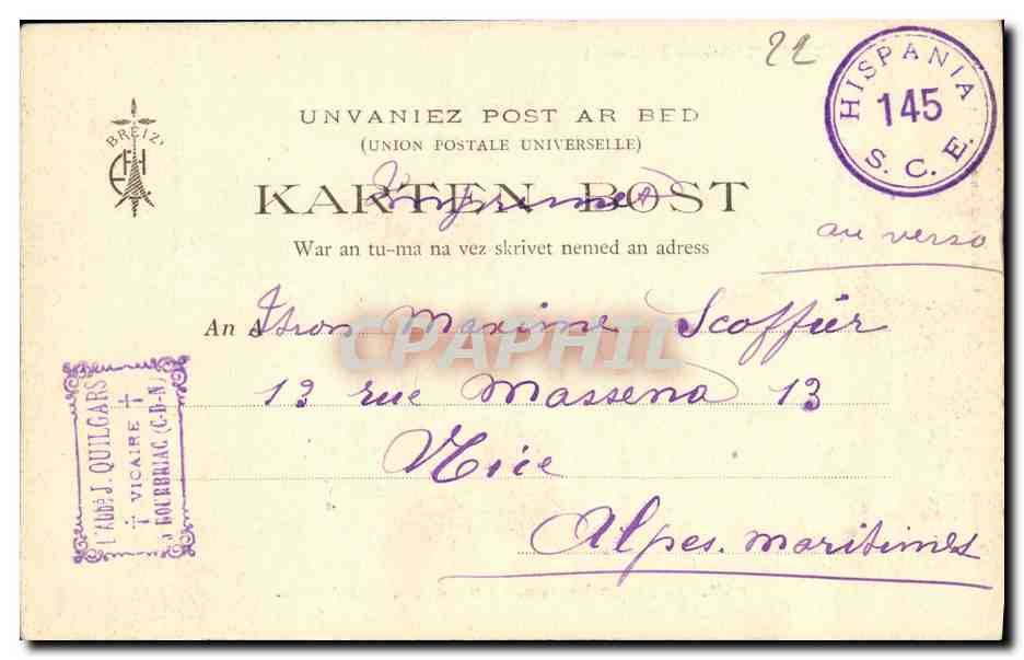La Lande, la Grève — Paysage Breton — Collection E. Hamonic, n°647 — Rückseite