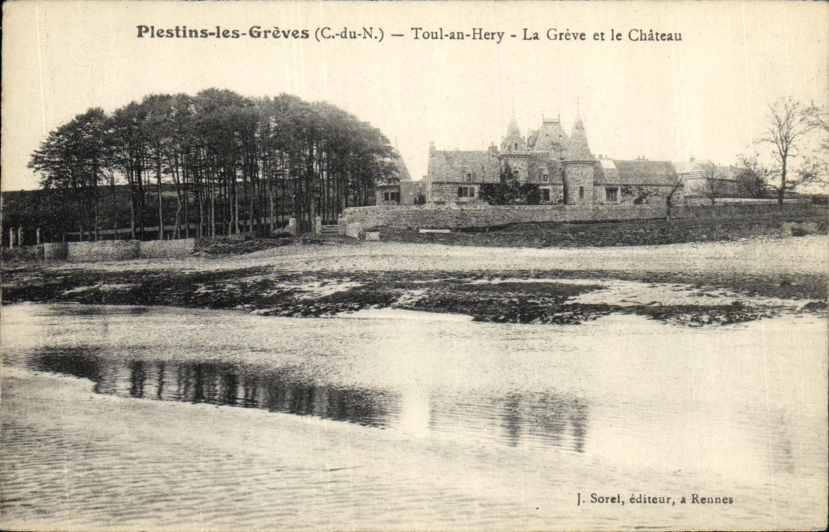 CPA Plestins les Greves Toul an Hery La Greve et le Chateau