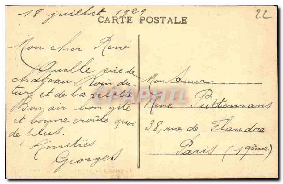 CPA Cour d Honneur Entree fortifiee et Pare du Chateau de Blenassis Vue prise du Chateau — Rückseite