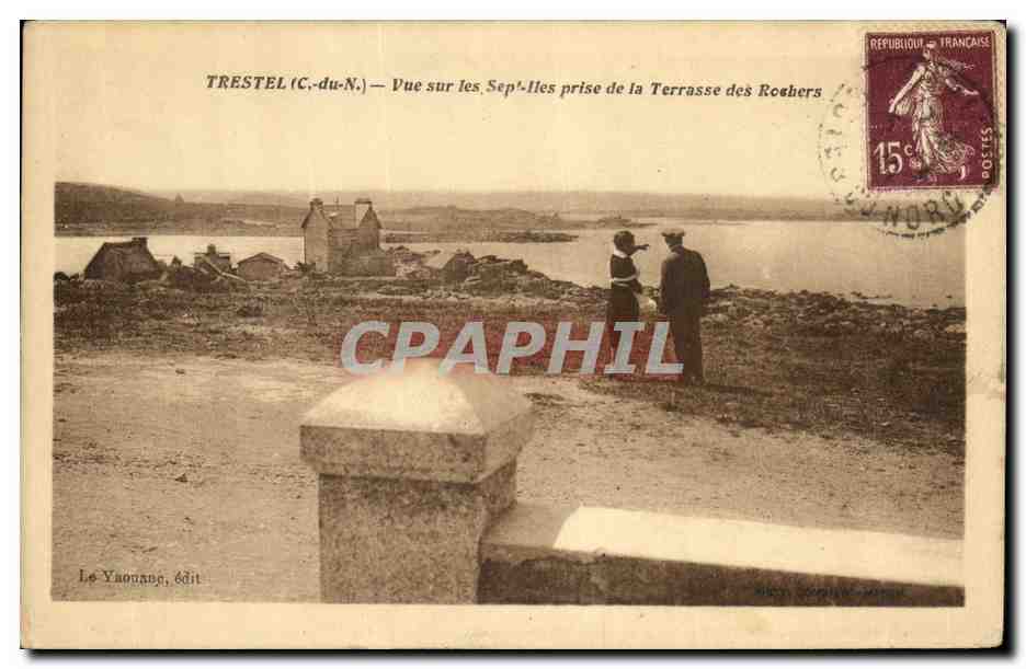 CPA Trestel Vue sur les Sept Iles prise de la Terrasse des Rochers