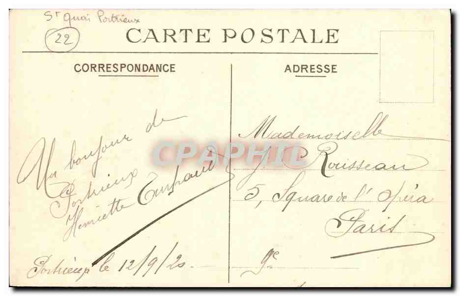 La Grève St-Marc et le Rocher La Luèse — Bretagne — Marque B.K. déposée — n°118 — Rückseite