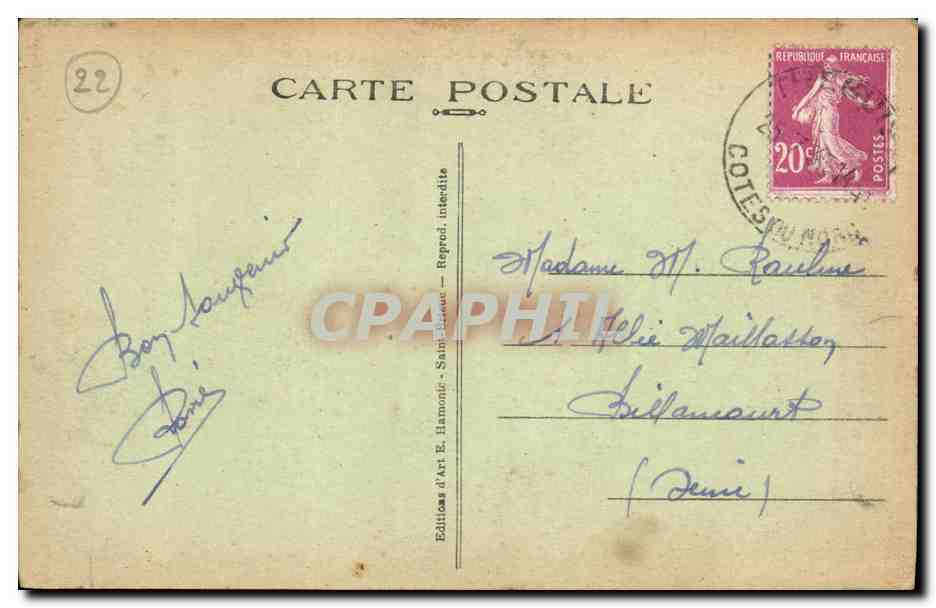 Lézardrieux — Le nouveau Pont suspendu à double voie, charretière et de chemin de fer (254 m. de long) — Éditions d'Art E. Harmonie — Rückseite