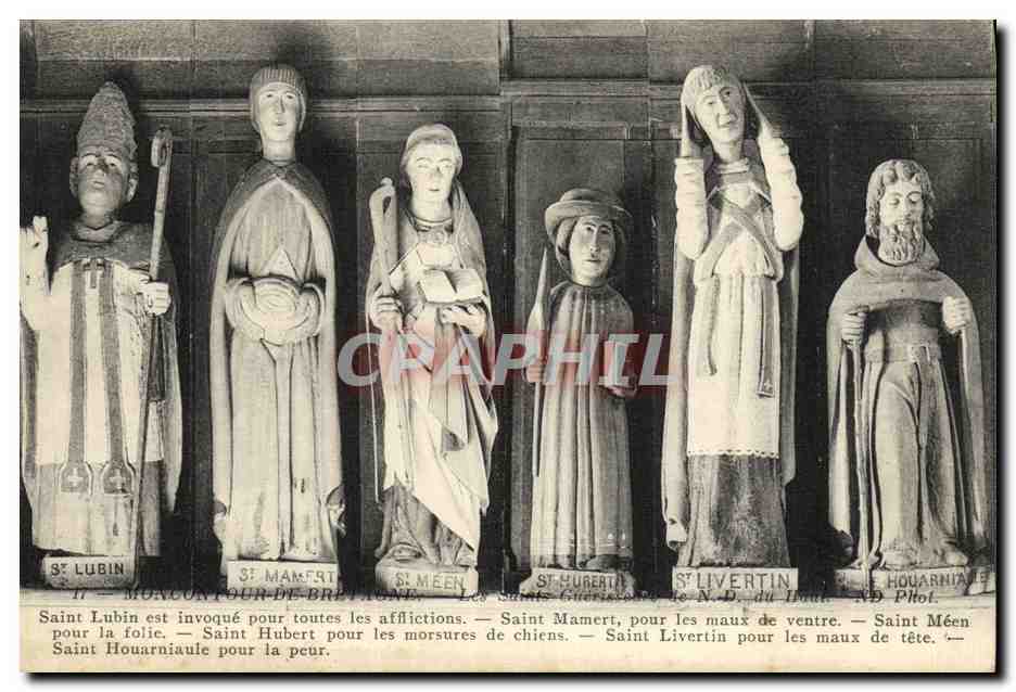 Moncontour-de-Bretagne — Statues de saints guérisseurs — ND Phot.