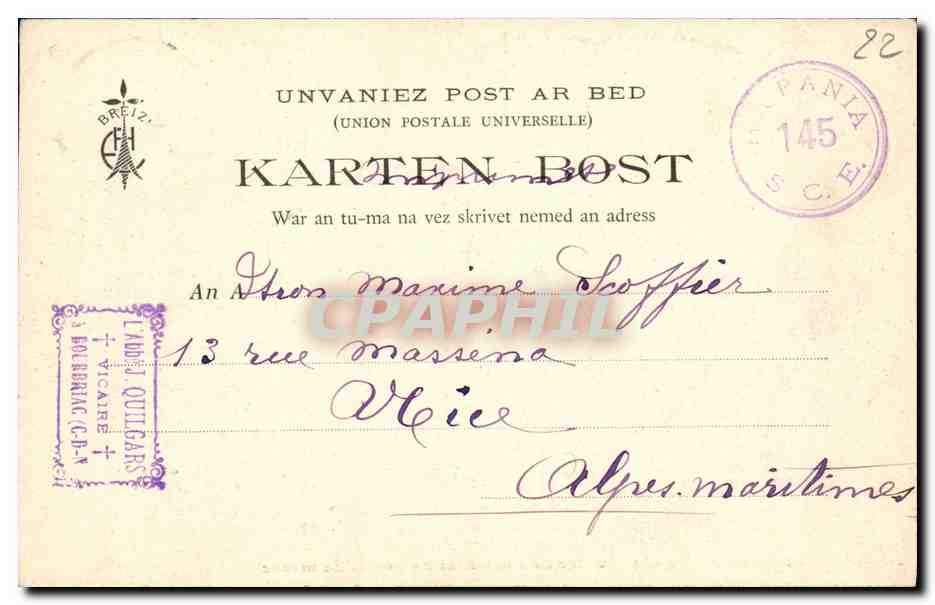 Chapelle et Calvaire de Port-Blanc — Sortie de messe — Collection E.H. — n°445 — Verso