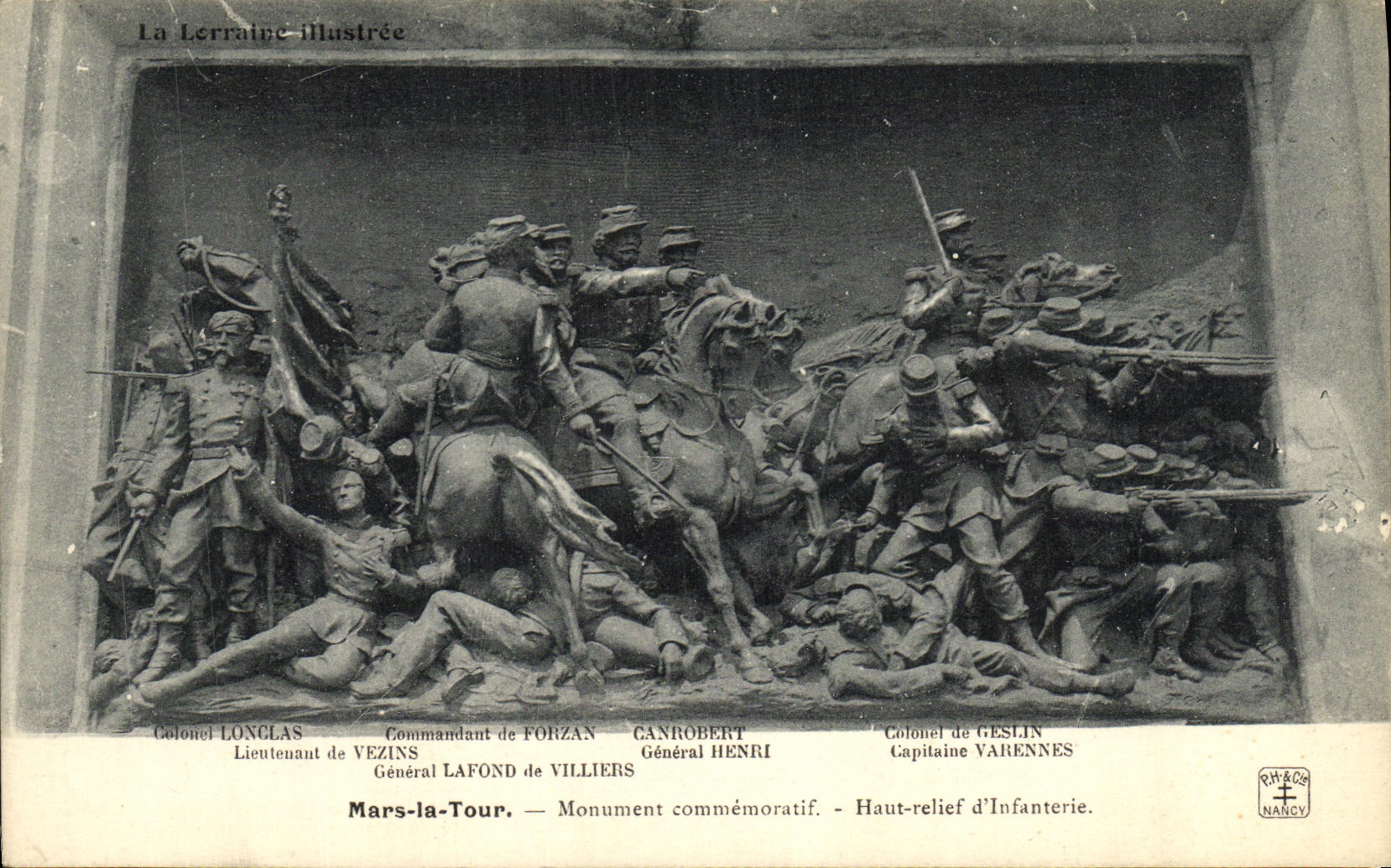 Mars-la-Tour — Monument commémoratif — Haut-relief d'Infanterie — La Lorraine Illustrée, Nancy