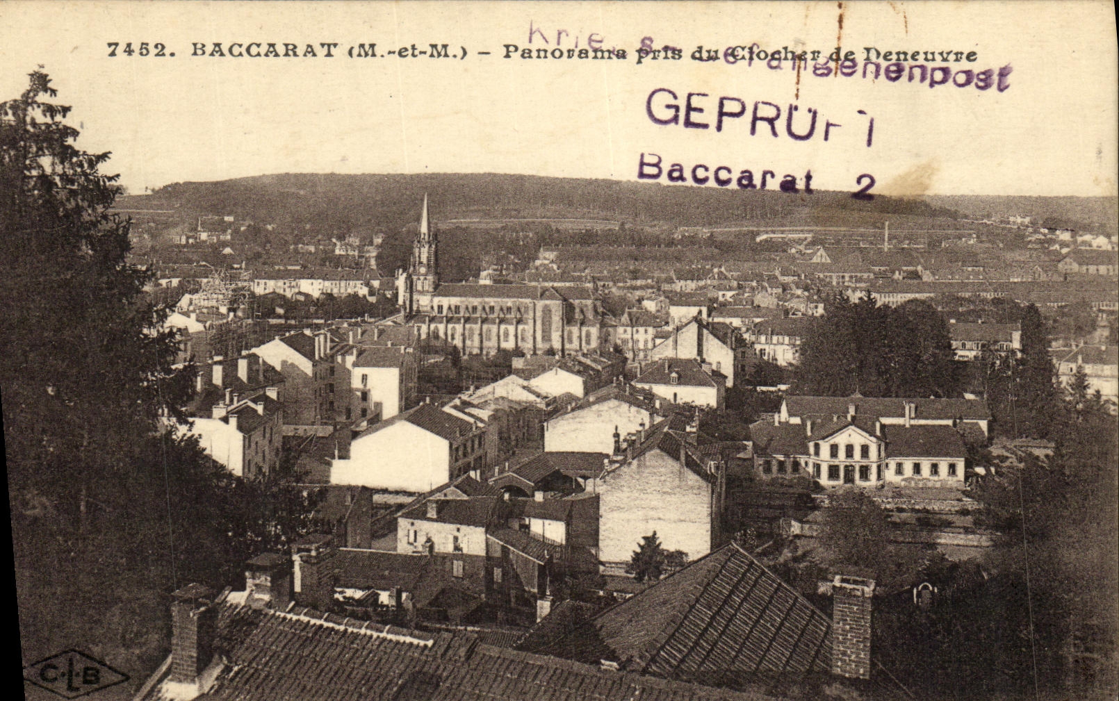 Baccarat (M.-et-M.) — Panorama pris du Clocher de Deneuvre — C.-L.-B