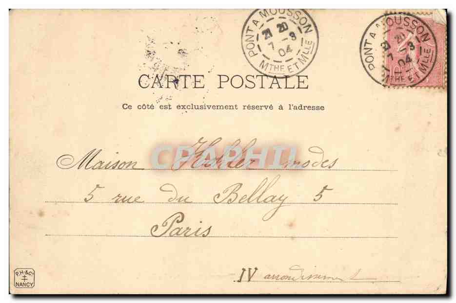 CPA La Lorraine Illustree Environs de Nancy Champigneulles Le Canal — Rückseite