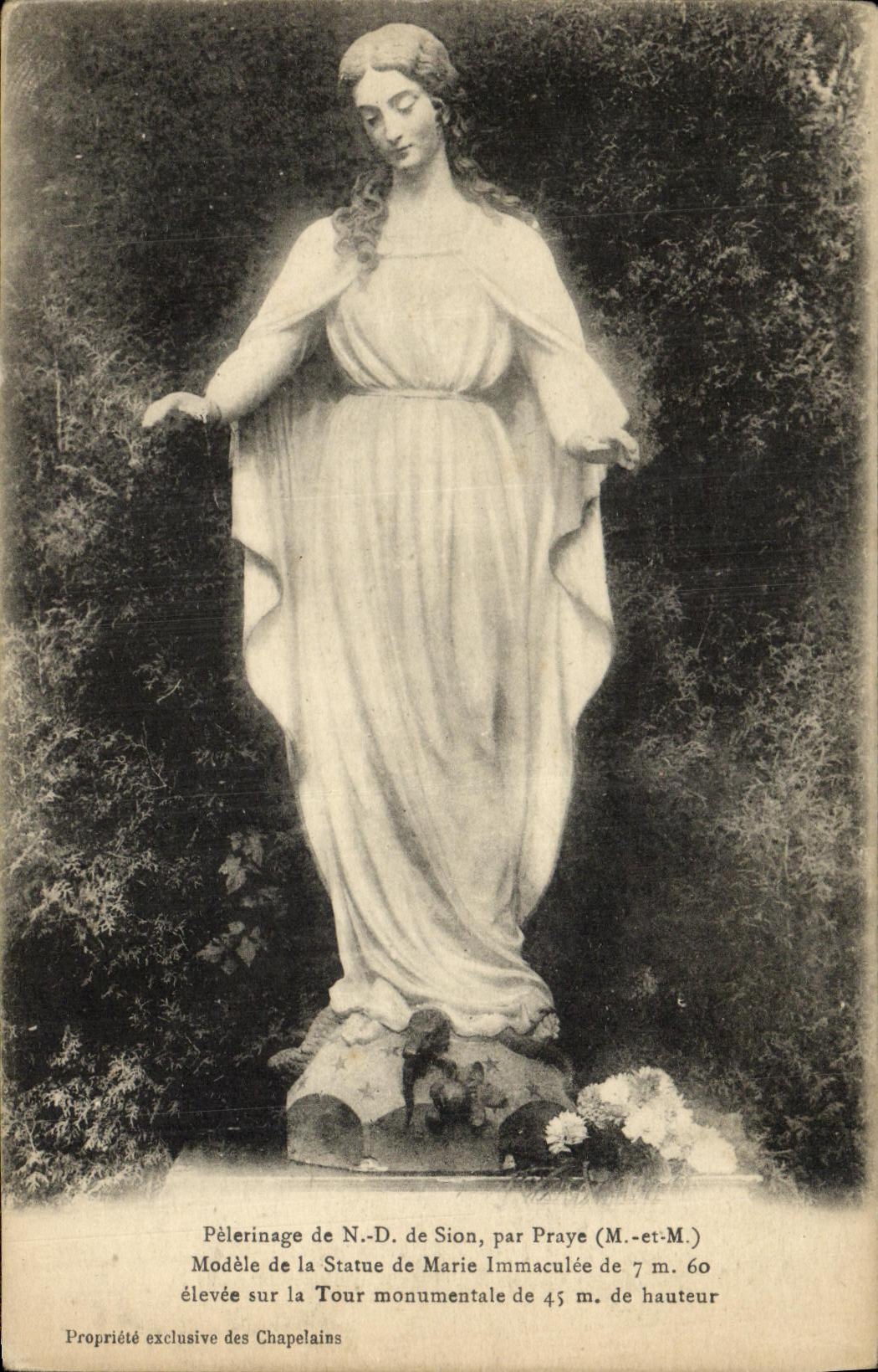 Pèlerinage de N.-D. de Sion — Modèle de la statue de Marie Immaculée — par Praye (M.-et-M.)