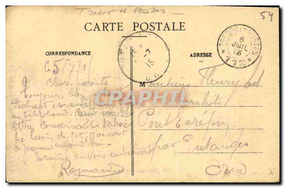 Nomeny - Rue Fourrier-d'Hincourt — Les Villes Martyres — Imprimerie Réunira de Nancy — Rückseite