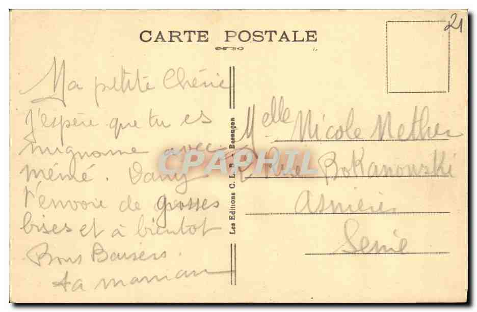 CPA Montbard L Ancien Montbard en relief dans le Cabinet de Travail de Buffon — Rückseite
