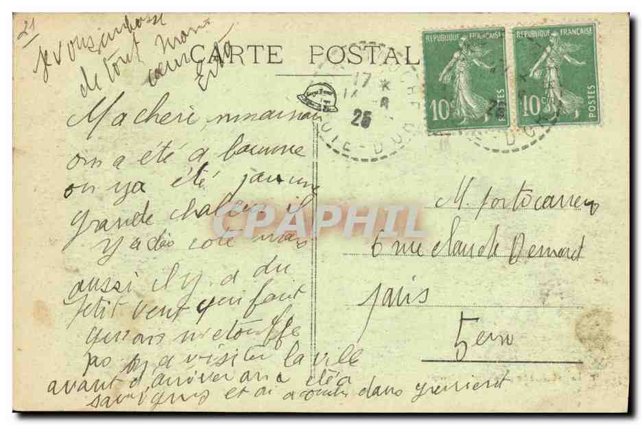 CPA Vallon de Fontaine Froide Les Pres — Rückseite