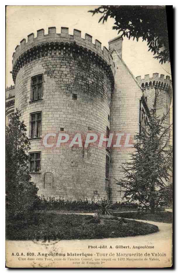 Tour de Marguerite de Valois — Angoulême historique — Phot-édit. A. Gilbert, Angoulême, n° 809